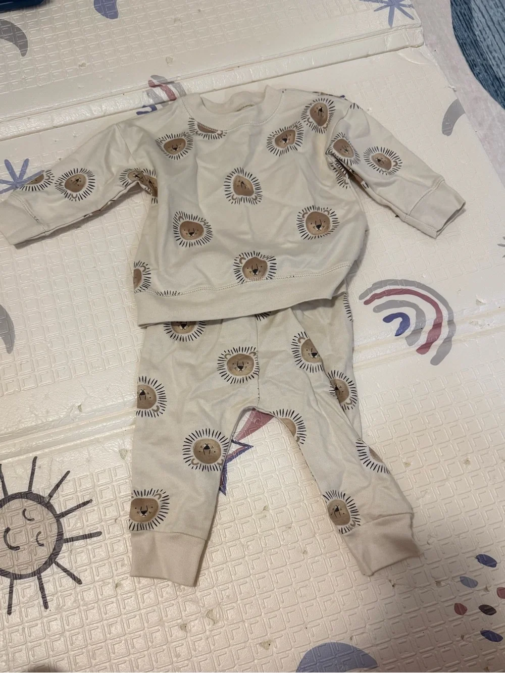 Carter's Cream Kids Matching Set with Brown Sun Motif